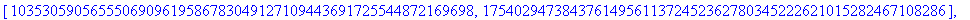 encrypted := [[[3379264946063098630572935718840299092722171204791172775641, 2577972509065803969248899050399773553445749303308880094114], [717093064651225941006111406632510874863945906620087308268, 3189...