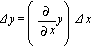 Delta*y = Diff(y, x)*Delta*x