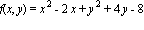 f(x, y) = x^2-2*x+y^2+4*y-8