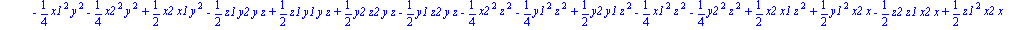 -1/4*z1^2*x^2+1/2*z2*z1*x^2-1/4*y2^2*x^2-1/4*y1^2*x^2+1/2*y2*y1*x^2-1/4*z2^2*x^2-1/2*y1*x2*x*y+1/2*x1*y1*x*y+1/2*x2*y2*x*y-1/2*x1*y2*x*y-1/2*x1*z2*x*z-1/2*z1*x2*x*z+1/2*x2*z2*x*z+1/2*x1*z1*x*z-1/4*z2^...