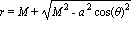 r = M+sqrt(M^2-a^2*cos(theta)^2)