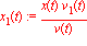 x[1](t) := x(t)*v[1](t)/v(t)