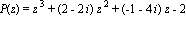 P(z) = z^3+(2-2*i)*z^2+(-1-4*i)*z-2