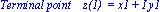 `Terminal point    z(1) ` = x1+I*y1