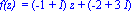 `f(z) ` = (-1+I)*z+(-2+3*I)