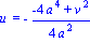 `u ` = -1/4*(-4*a^4+v^2)/a^2
