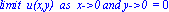 `limit  u(x,y)  as  x->0 and y->0 ` = 0