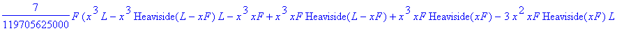 biegelinie := PIECEWISE([7/119705625000*F*(-x^3*Heaviside(L-xF)*L-x^3*xF+x^3*xF*Heaviside(L-xF)+x^3*xF*Heaviside(xF)+3*xF*x^2*L-3*x^2*xF*Heaviside(xF)*L-xF^3*x+xF^3*x*Heaviside(L-xF)-3*xF^2*x*Heaviside...