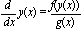 diff(y(x), x) = f(y(x))/g(x)