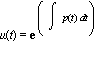 mu(t) = exp(int(p(t), t))