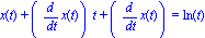 x(t)+(diff(x(t), t))*t+(diff(x(t), t)) = ln(t)