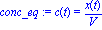 conc_eq := c(t) = x(t)/V