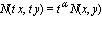N(t*x, t*y) = t^alpha*N(x, y)