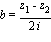 b = (z[1]-z[2])/(2*i)