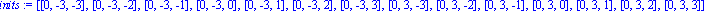 inits := [[0, -3, -3], [0, -3, -2], [0, -3, -1], [0, -3, 0], [0, -3, 1], [0, -3, 2], [0, -3, 3], [0, 3, -3], [0, 3, -2], [0, 3, -1], [0, 3, 0], [0, 3, 1], [0, 3, 2], [0, 3, 3]]
