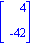 Vector[column]([[4], [-42]])