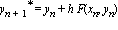 y[n+1]^`*` = y[n]+h*F(x[n], y[n])