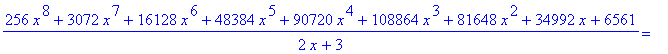 (256*x^8+3072*x^7+16128*x^6+48384*x^5+90720*x^4+108...