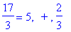 17/3 = 5, ` + `, 2/3