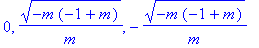 0, 1/m*(-m*(-1+m))^(1/2), -1/m*(-m*(-1+m))^(1/2)