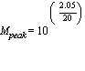M[peak] = 10^(Float(205, -2)/20)