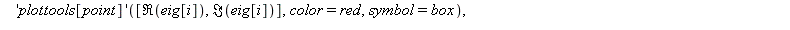 Gerschgorin := proc (A::Matrix) local Delta, m, n, AA, R, C, i, c, eig, P, Plt; Delta := proc (i, j) if i = j then 0 else 1 end if end proc; m, n := LinearAlgebra[Dimension](A); AA := Matrix(m, n, pro...