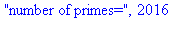 number of primes=