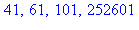 41, 61, 101, 252601