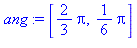 [2/3*Pi, 1/6*Pi]