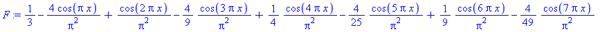 1/3-4*cos(Pi*x)/Pi^2+cos(2*Pi*x)/Pi^2-4/9*cos(3*Pi*x)/Pi^2+1/4*cos(4*Pi*x)/Pi^2-4/25*cos(5*Pi*x)/Pi^2+1/9*cos(6*Pi*x)/Pi^2-4/49*cos(7*Pi*x)/Pi^2+1/16*cos(8*Pi*x)/Pi^2-4/81*cos(9*Pi*x)/Pi^2+1/25*cos(10...