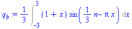 1/3*Int((1+x)*sin(1/3*n*Pi*x), x = -3 .. 3)