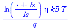 ln((i+Is)/Is)*eta*kB*T/q
