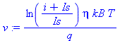 ln((i+Is)/Is)*eta*kB*T/q