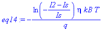-ln(-(I2-Is)/Is)*eta*kB*T/q