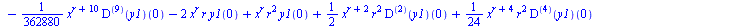 `+`(`*`(`^`(x, `+`(r, 2)), `*`(r, `*`(((`@@`(D, 2))(y1))(0)))), `*`(`/`(1, 4), `*`(`^`(x, `+`(r, 4)), `*`(r, `*`(((`@@`(D, 4))(y1))(0))))), `*`(`^`(x, r), `*`(y1(0))), `*`(`/`(1, 15), `*`(`^`(x, `+`(r...