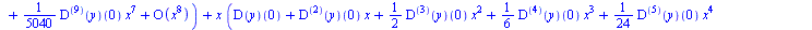 `+`(`*`(2, `*`(series(`+`(((`@@`(D, 2))(y))(0), `*`(((`@@`(D, 3))(y))(0), `*`(x)), `*`(`*`(`/`(1, 2), `*`(((`@@`(D, 4))(y))(0))), `*`(`^`(x, 2))), `*`(`*`(`/`(1, 6), `*`(((`@@`(D, 5))(y))(0))), `*`(`^...