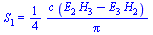S[1] = `+`(`*`(`/`(1, 4), `*`(`/`(`*`(c, `*`(`+`(`*`(E[2], `*`(H[3])), `-`(`*`(E[3], `*`(H[2])))))), `*`(Pi)))))