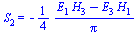 S[2] = `+`(`-`(`*`(`/`(1, 4), `*`(`/`(`*`(`+`(`*`(E[1], `*`(H[3])), `-`(`*`(E[3], `*`(H[1]))))), `*`(Pi))))))