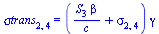 sigma_trans[2, 4] = `*`(`+`(`/`(`*`(S[3], `*`(beta)), `*`(c)), sigma[2, 4]), `*`(gamma))