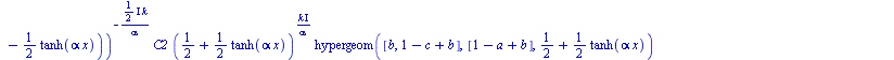 `:=`(psi(x), `+`(`*`(`^`(`*`(`+`(`/`(1, 2), `-`(`*`(`/`(1, 2), `*`(tanh(`*`(alpha, `*`(x))))))), `*`(`+`(`-`(`/`(1, 2)), `-`(`*`(`/`(1, 2), `*`(tanh(`*`(alpha, `*`(x))))))))), `+`(`-`(`/`(`*`(`+`(`*`(...