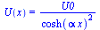 U(x) = `/`(`*`(U0), `*`(`^`(cosh(`*`(alpha, `*`(x))), 2)))