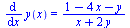 diff(y(x), x) = `/`(`*`(`+`(1, `-`(`*`(4, `*`(x))), `-`(y))), `*`(`+`(x, `*`(2, `*`(y)))))