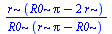 `/`(`*`(r, `*`(`+`(`*`(R0, `*`(Pi)), `-`(`*`(2, `*`(r)))))), `*`(R0, `*`(`+`(`*`(r, `*`(Pi)), `-`(R0)))))