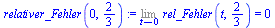 Limit(rel_Fehler(t, `/`(2, 3)), t = 0) = 0