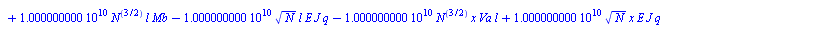 Typesetting:-mprintslash([`:=`(y(x), `+`(`/`(`*`(0.1000000000e-9, `*`(`+`(`*`(0.1000000000e11, `*`(sin(`/`(`*`(`^`(N, `/`(1, 2)), `*`(x)), `*`(`^`(E, `/`(1, 2)), `*`(`^`(J, `/`(1, 2)))))), `*`(`^`(E, ...