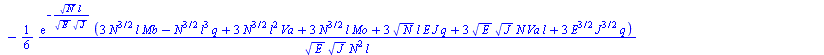 `+`(`-`(`/`(`*`(`/`(1, 6), `*`(exp(`/`(`*`(`^`(N, `/`(1, 2)), `*`(l)), `*`(`^`(E, `/`(1, 2)), `*`(`^`(J, `/`(1, 2)))))), `*`(`+`(`-`(`*`(3, `*`(`^`(N, `/`(3, 2)), `*`(l, `*`(Mb))))), `*`(`^`(N, `/`(3,...
