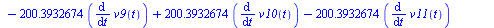 `+`(`*`(4192.5, `*`(diff(diff(y(t), t), t)))) = `+`(`-`(`*`(200.3932674, `*`(diff(v1(t), t)))), `*`(200.3932674, `*`(diff(v2(t), t))), `-`(`*`(200.3932674, `*`(diff(v3(t), t)))), `*`(200.3932674, `*`(...