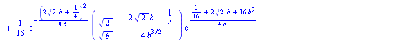`:=`(D(b)[`/`(1, 4)], `+`(`/`(`*`(8, `*`(`+`(`*`(4, `*`(exp(`+`(`/`(`*`(`^`(2, `/`(1, 2))), `*`(2)), `*`(4, `*`(b)))), `*`(`^`(b, `/`(3, 2))))), `*`(`/`(3, 4), `*`(`*`(exp(`+`(`/`(`*`(`^`(2, `/`(1, 2)...
