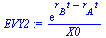 `/`(`*`(exp(`+`(`*`(r[B], `*`(t)), `-`(`*`(r[A], `*`(t)))))), `*`(X0))