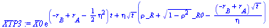 `*`(X0, `*`(exp(`+`(`*`(`+`(`-`(r[B]), r[A], `-`(`*`(`/`(1, 2), `*`(`^`(eta, 2))))), `*`(t)), `*`(eta, `*`(`^`(t, `/`(1, 2)), `*`(`+`(`*`(rho, `*`(_R)), `*`(`^`(`+`(1, `-`(`*`(`^`(rho, 2)))), `/`(1, 2...
